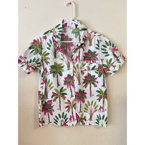 Anthropologie Print Fresh Royal Palms Monkey Pajama Top XS